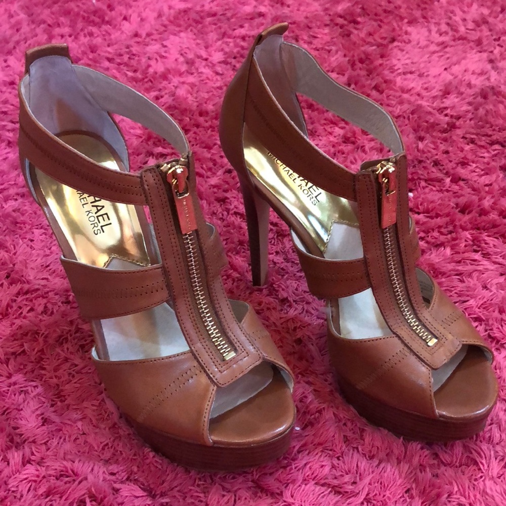 Michael Kors luggage zip up heels